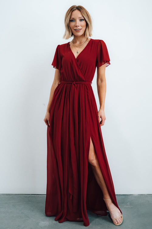 GOLDSTROMS Women Maxi Maroon Dress - Buy GOLDSTROMS Women Maxi