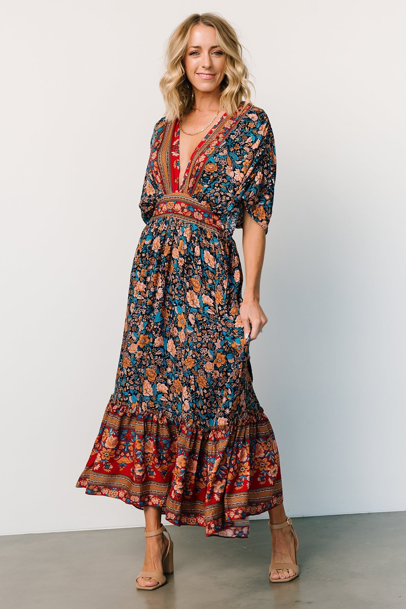Leeanne Midi Dress | Navy Multi Floral | Baltic Born