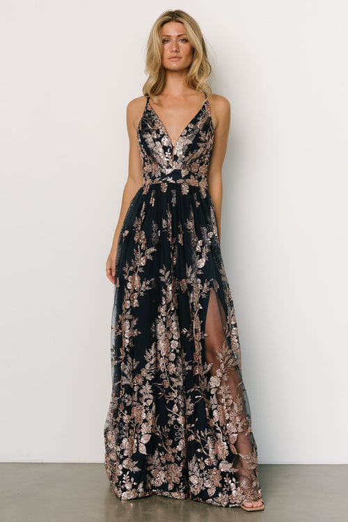 Annika Sequin Mesh Maxi Dress | Green