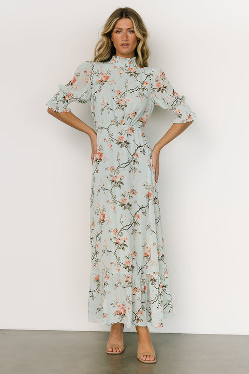 Hailey Wrap Maxi Dress | Floral | Baltic Born Seafoam Multi