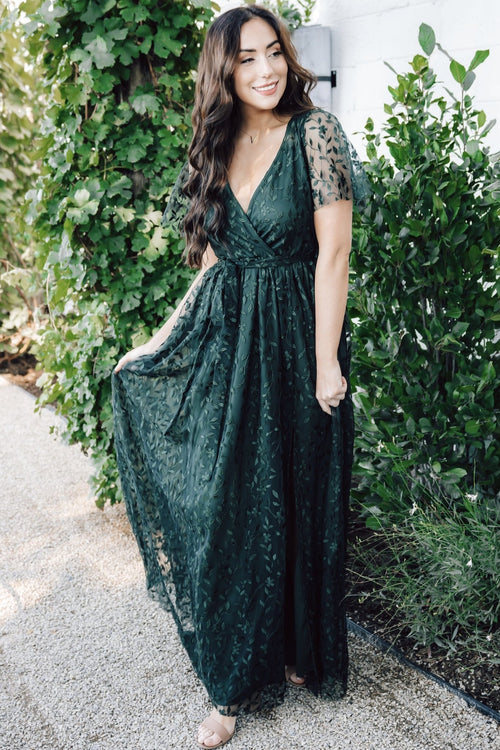 Annika Sequin Mesh Maxi Dress | Green