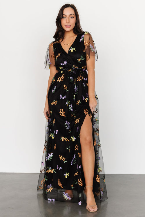 April Sweetheart Maxi Dress, Dark Blue Floral