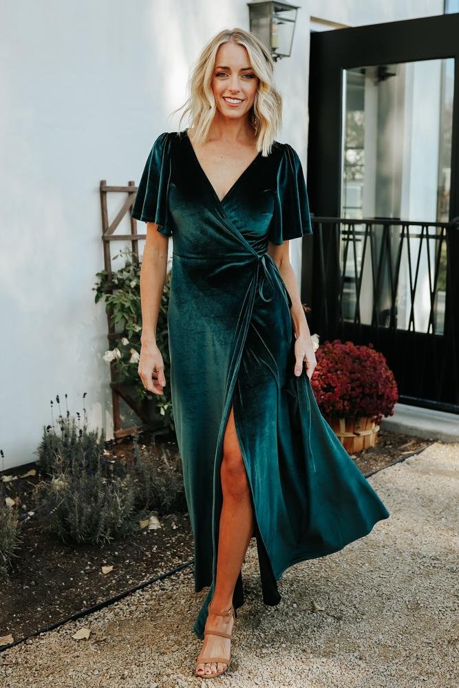 Meghan Velvet Wrap Maxi Dress