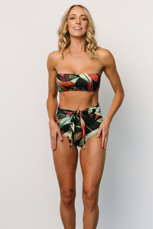 Women's Recycled High-Waist Bralette Bikini Set, Rainbow Floral Hibisc –  Berry Jane™