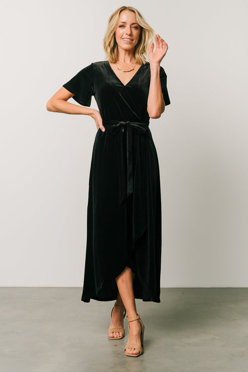 12+ Velvet Midi Wrap Dress