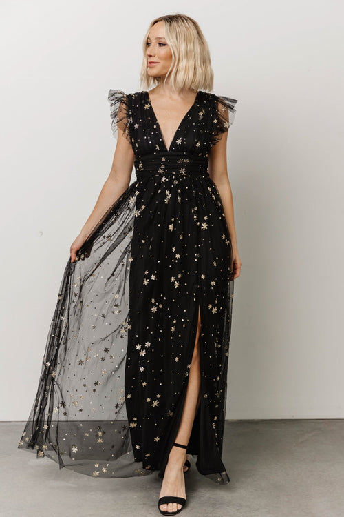 Astral Geometric Embellished Maxi Dress