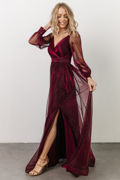 Essential Clothing Plus Size Dress, Joan Maxi Dress in Cranberry