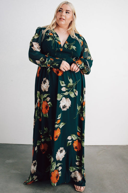 Plus Size Monette Maxi Dress - Hunter Green