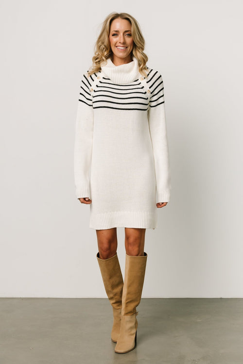 Flinders Sweater Dress | Oatmeal + Navy | Baltic Born