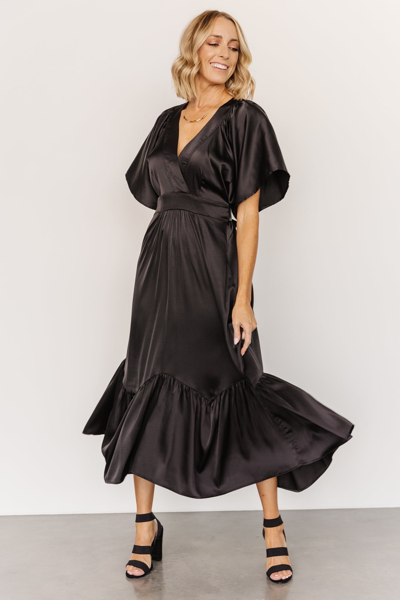 Pasadena Satin Dress | Black | Baltic Born