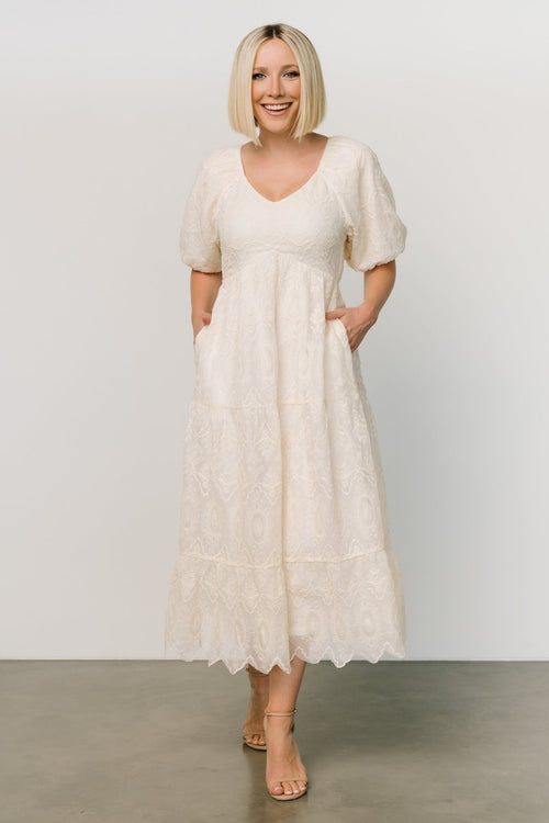 Aphrodite Lace Maxi Dress, Off White