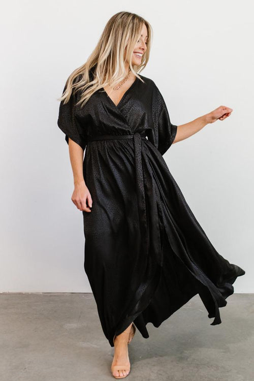 Stina Satin Maxi Dress | Born Black Baltic 