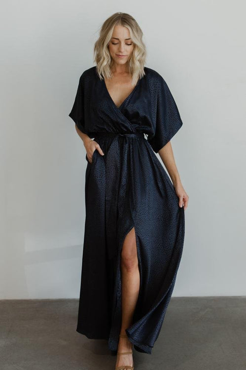 Pippa Ruffle Maxi Dress, Navy