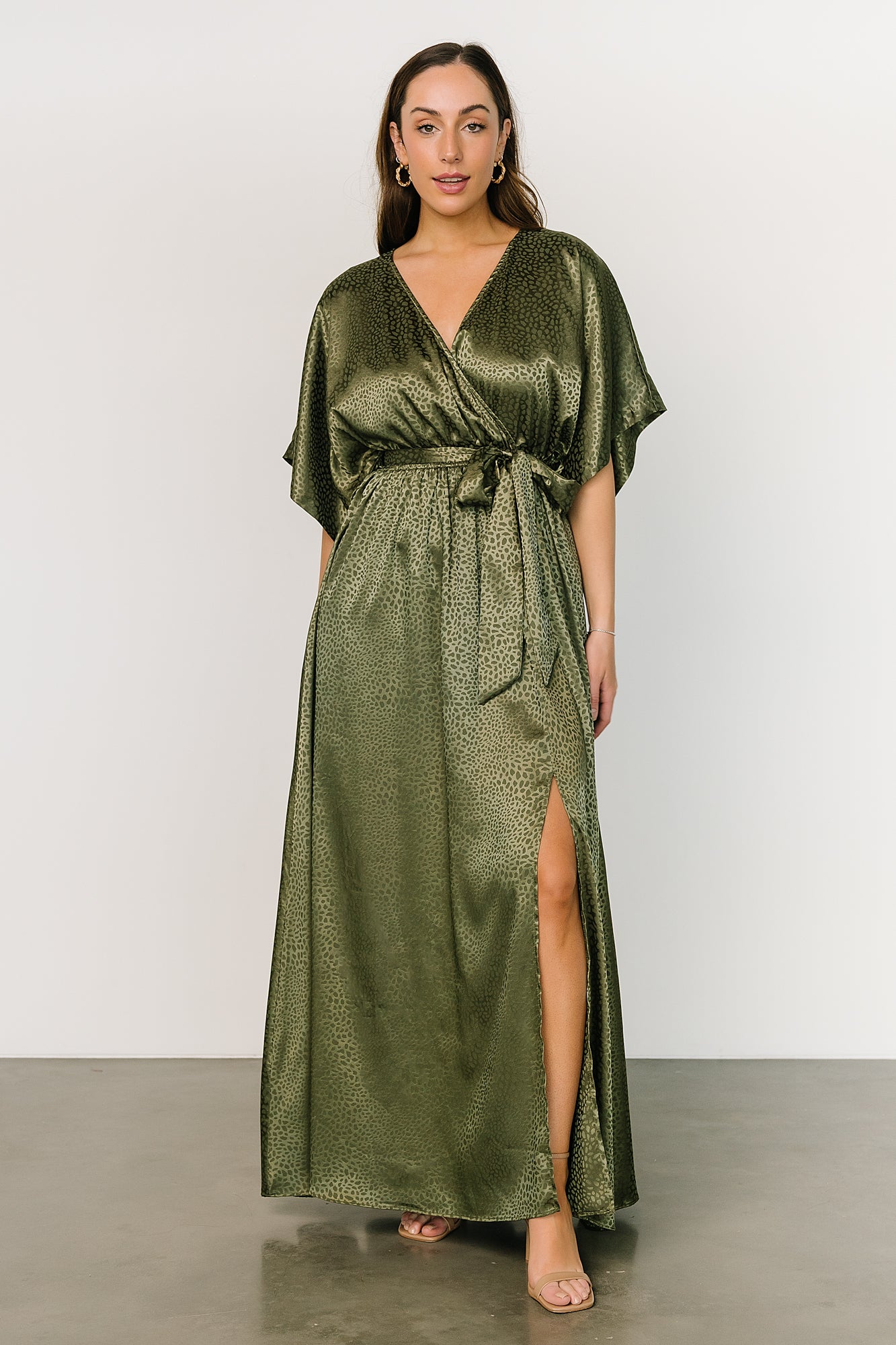 Savannah Print Kimono Maxi | Olive | Baltic Born