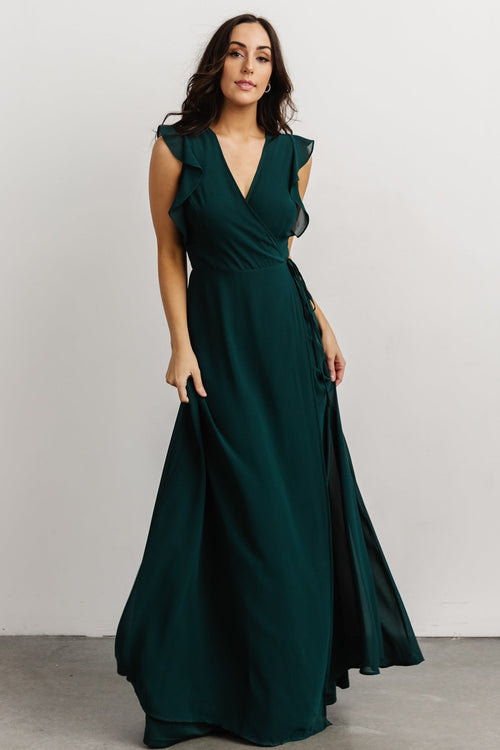 Smooth Talkin' Wrap Maxi Dress (Green Multi)- FINAL SALE – Lilly's