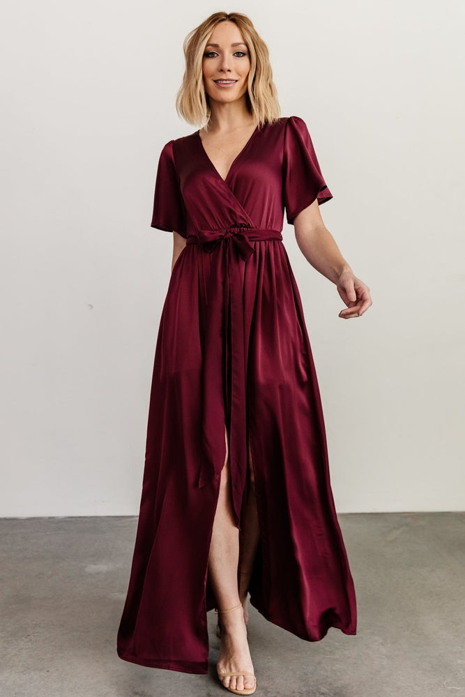 Sicily Satin Maxi Dress | Mulberry | Baltic Born