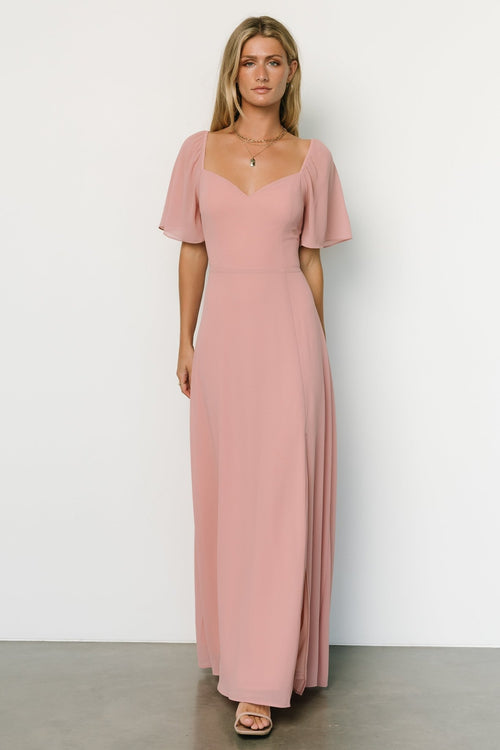 Katrina Tulle Maxi Dress, Pale Blush