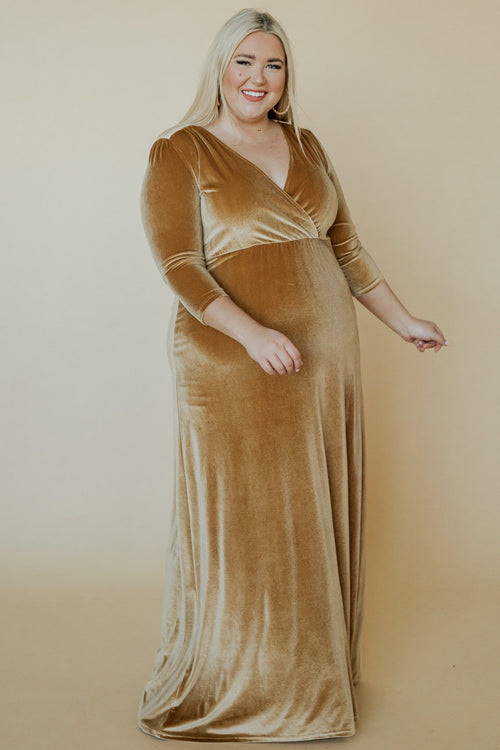 Uma Velvet Maxi Dress, Clove + Amber Floral