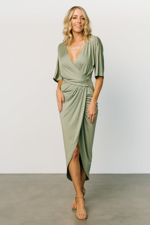 Waverly Wrap Dress, Dusty Blush