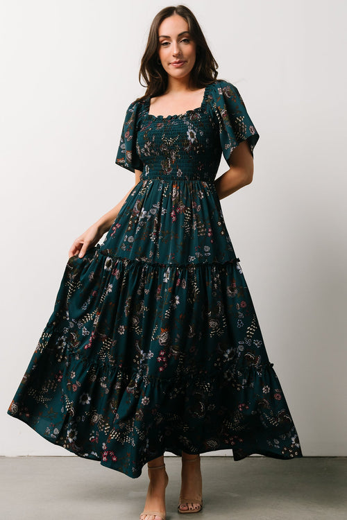 April Sweetheart Maxi Dress, Dark Blue Floral