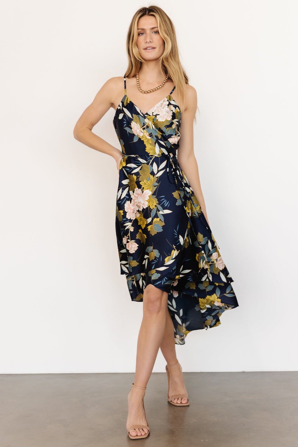 Steffi Tulip Wrap Dress | Navy Floral | Baltic Born