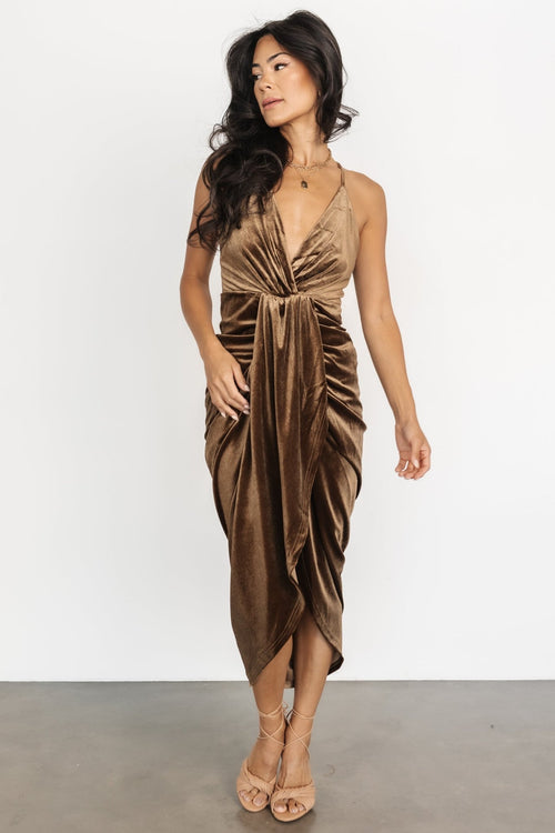 Madi Sequin Baltic Dress Midi | Rose Born | Gold