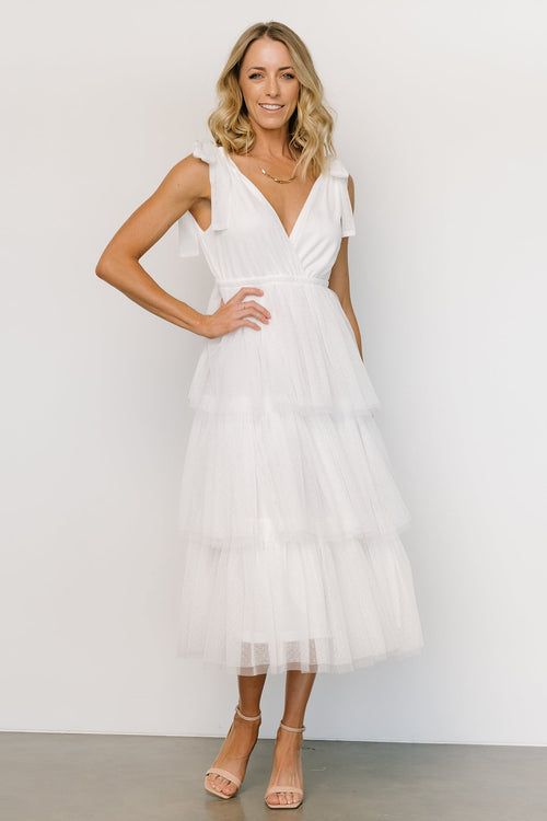 Tivoli Tulle Short Dress, White Multi