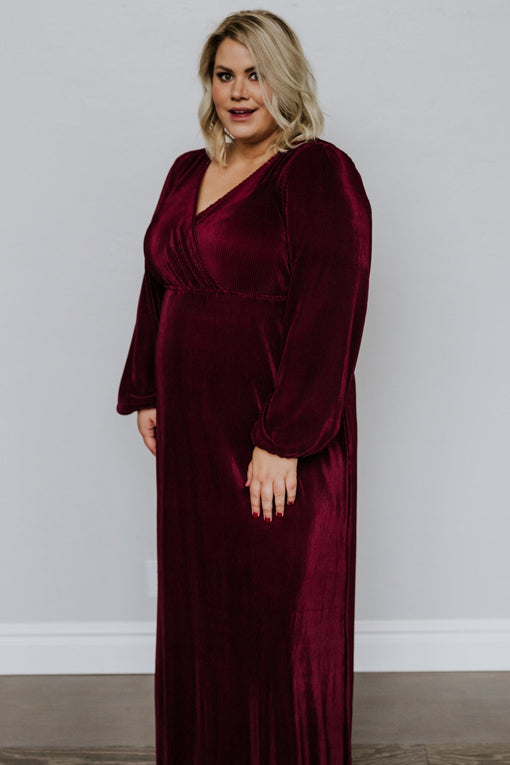 Venus Pleated Maxi Dress | Mulberry - Baltic Born