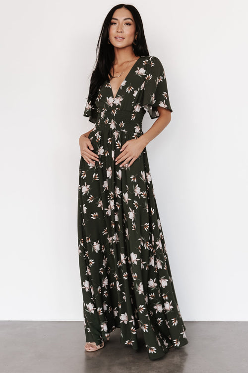 April Sweetheart Maxi Dress, Dark Blue Floral