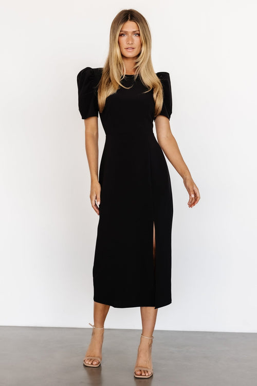 Asymmetrical Color block Puff Sleeve Dress – Wiregrass Designs