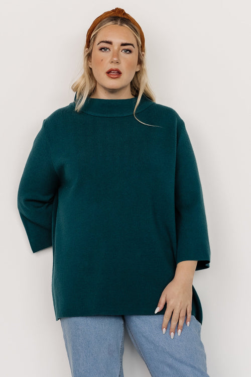 Rowen Color Block Sweater, Natural + Green