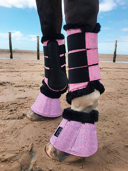 pink dressage boots