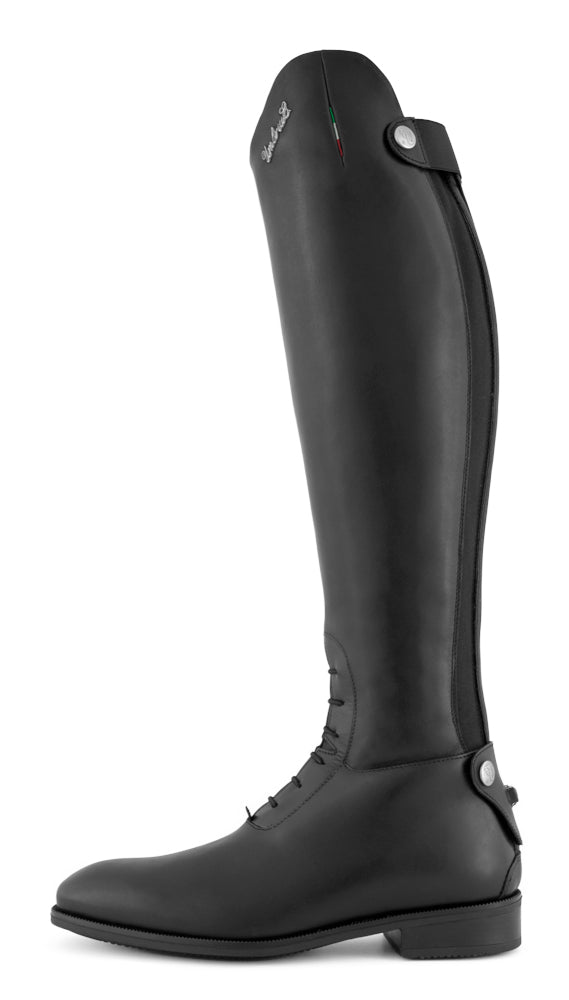 black leather field boots