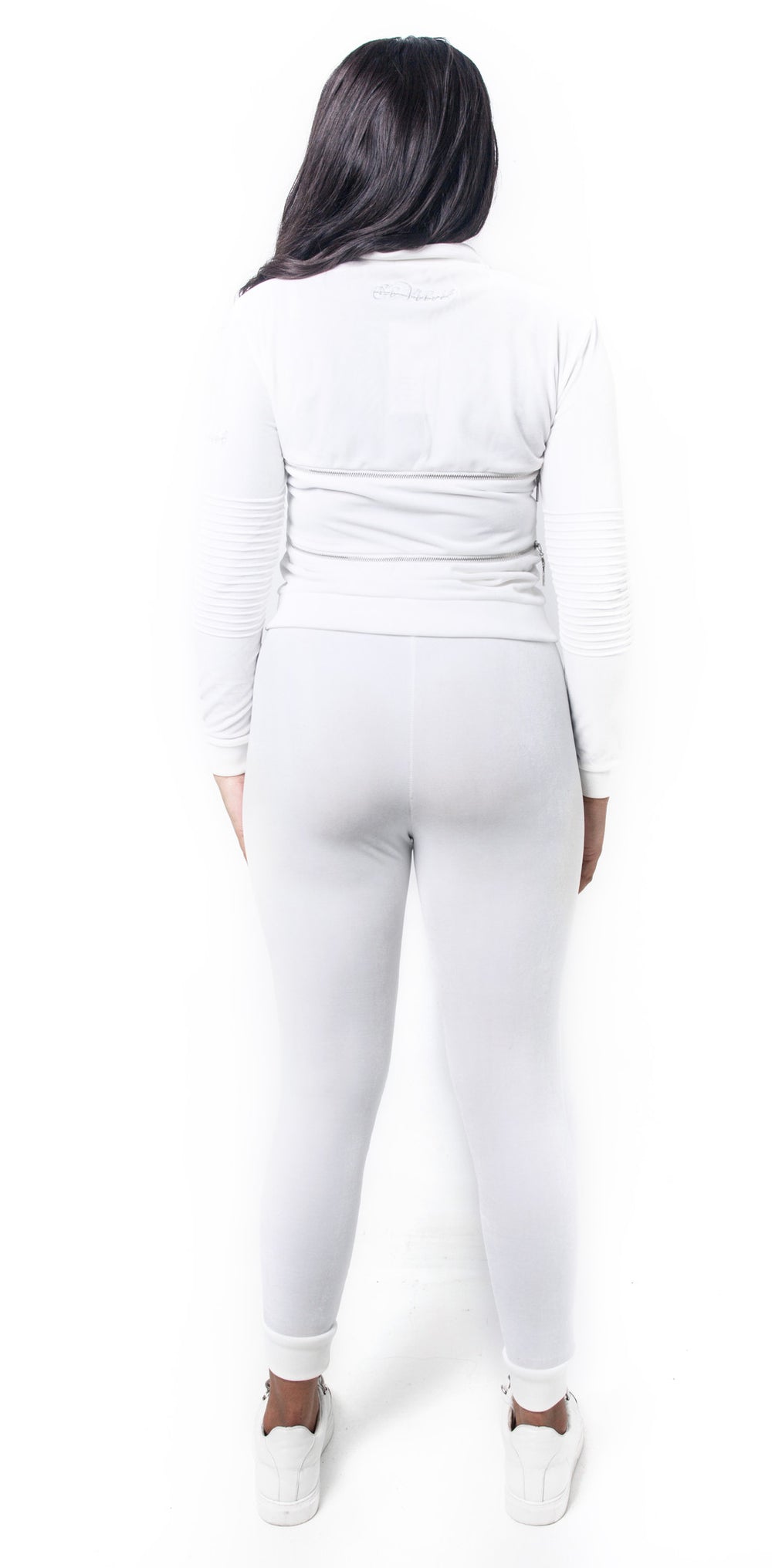 white velvet tracksuit