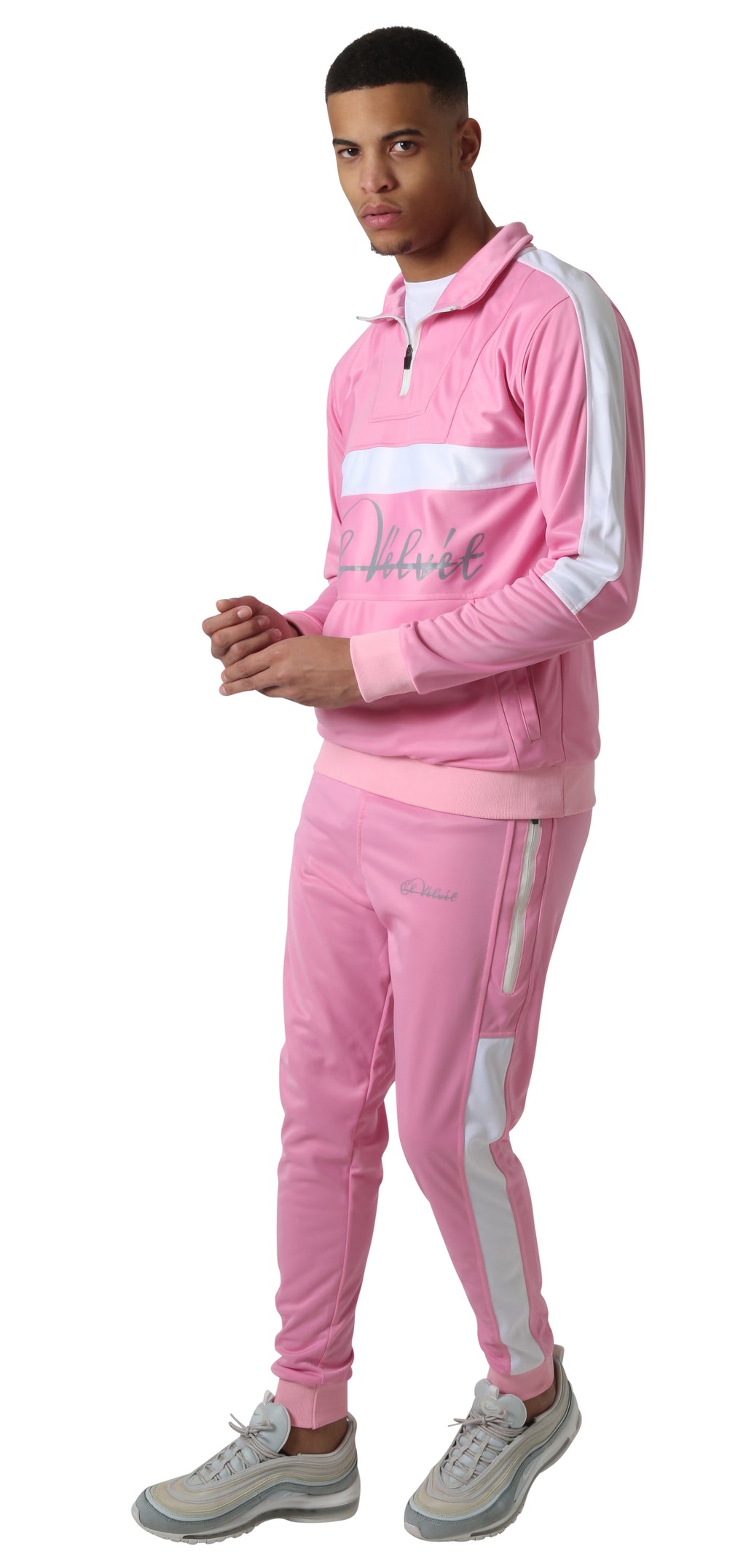 pink adidas tracksuit men