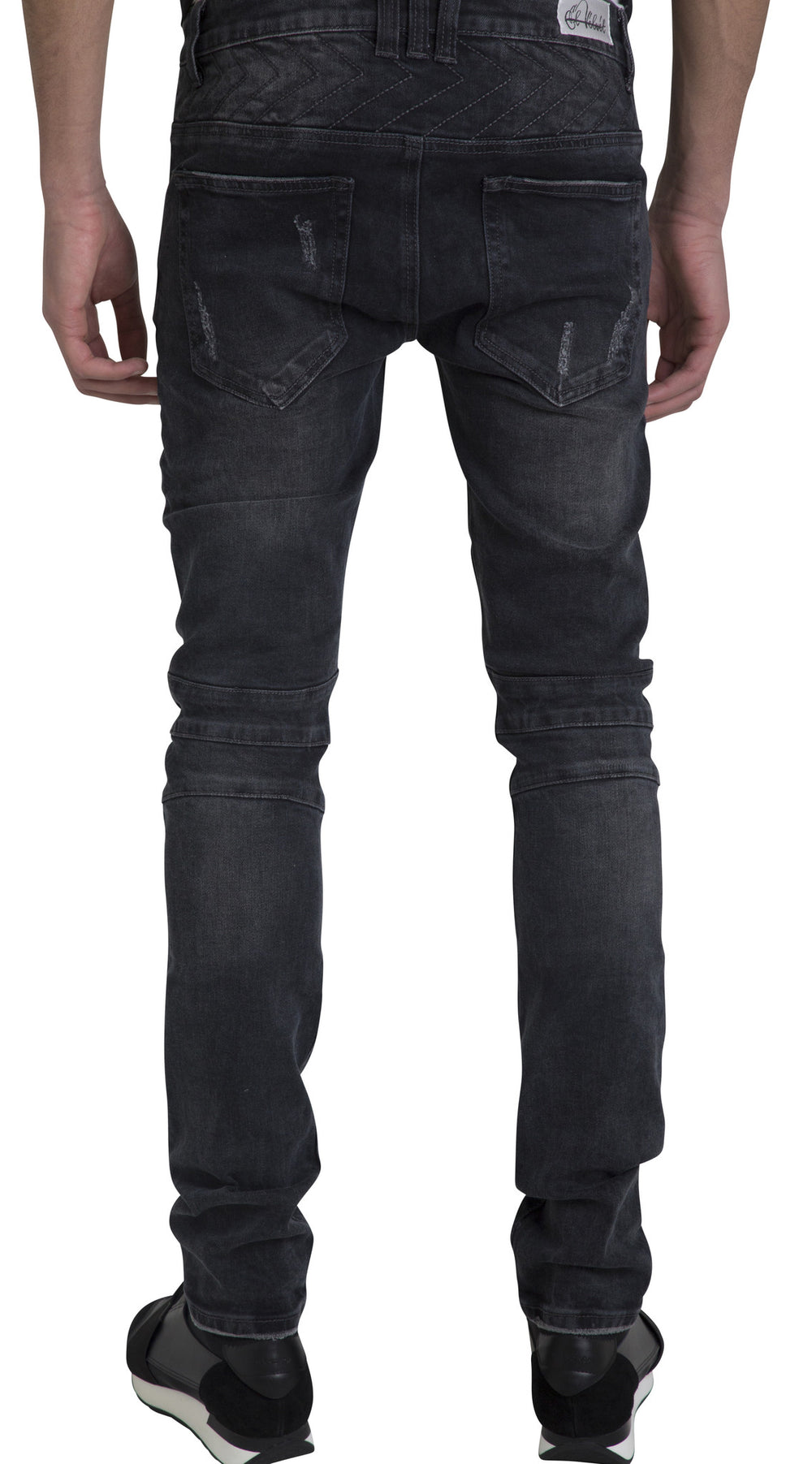 Mid Washed Black Biker Jeans – El Vélvét