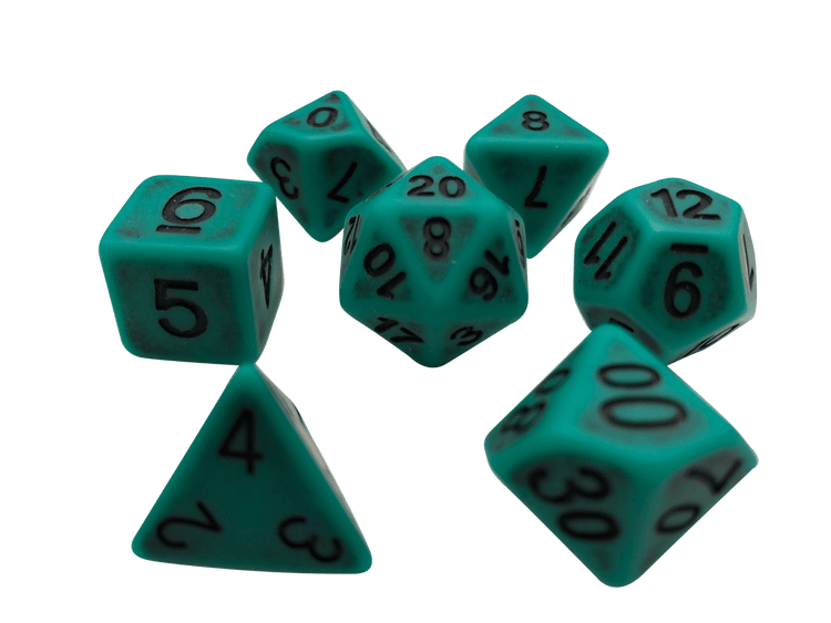 Corroded Green Metal Color- Plastic Set of 7 Polyhedral RPG Dice ...