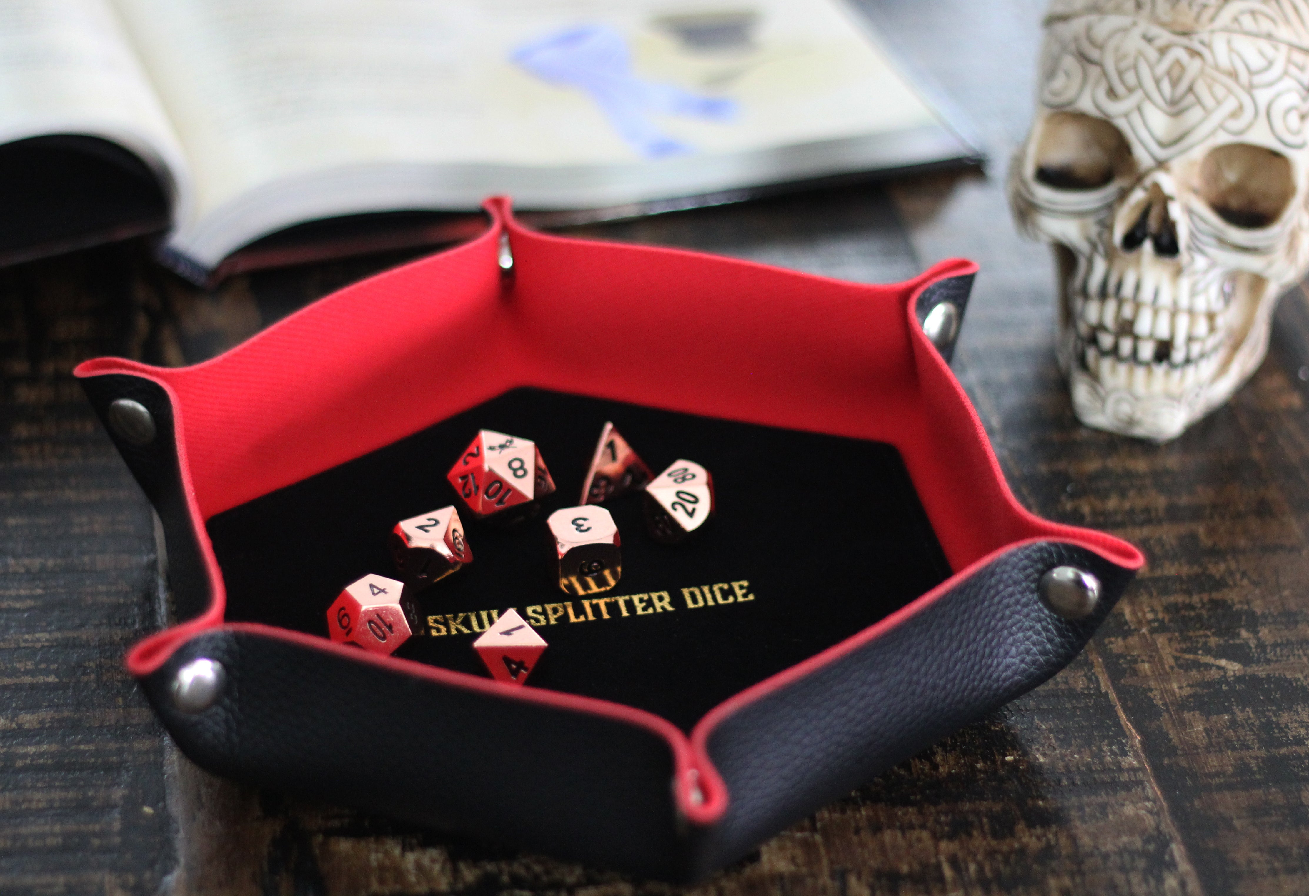 Luxury Faux Leather Dice Box / Rolling Tray - Druid