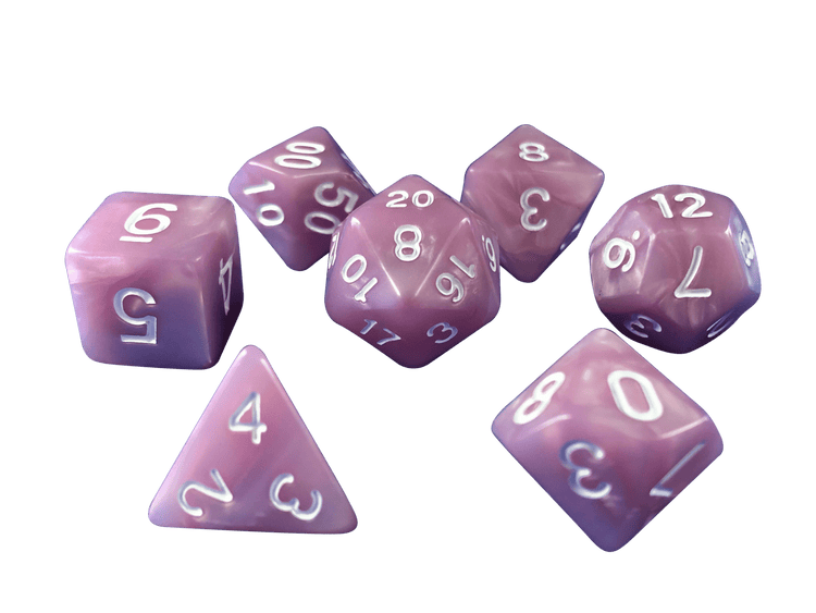 Pastel Pink Marbled Dice Set Set Of 7 Skullsplitter Dice