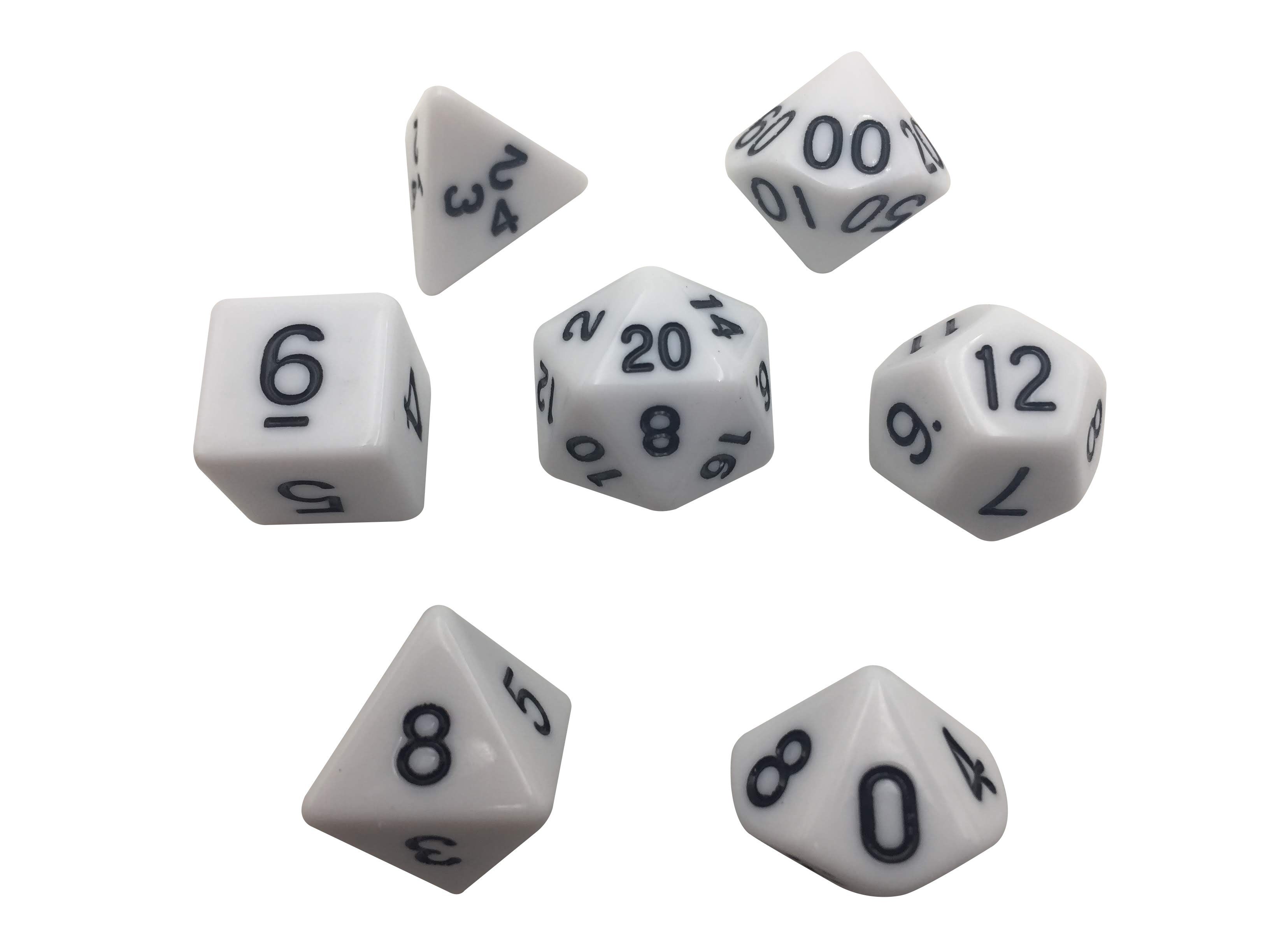 Voor u Claire helpen Solid White Color with Black Numbers Set of 7 Polyhedral RPG Dice –  SkullSplitter Dice