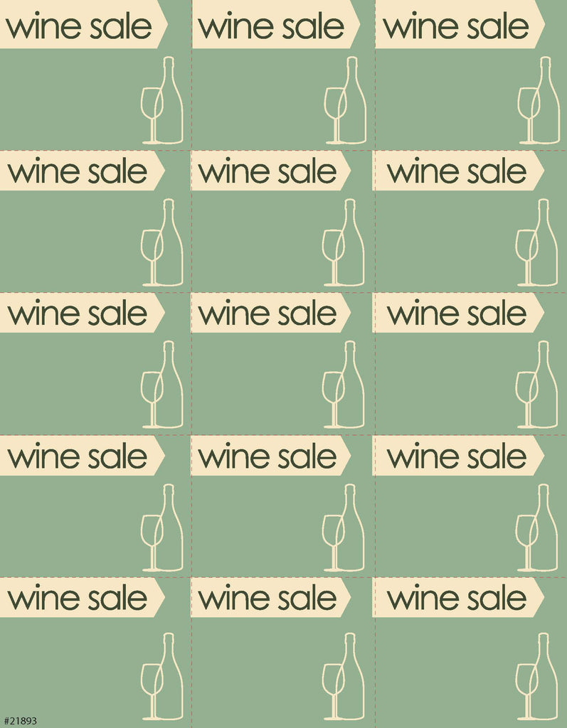 Wine Sale Sign Card 15up - #21893 – grocerysigns.com
