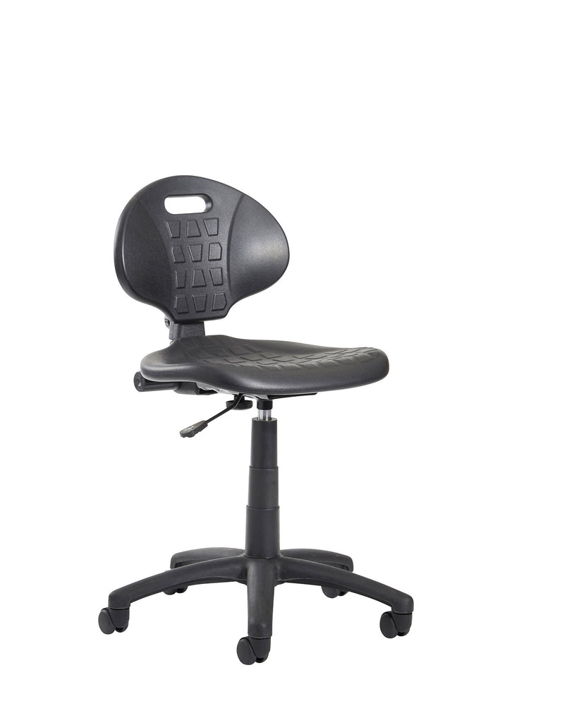 Prema 200 Polyurethan Industrial Operator Chair Contoured Back Support Black