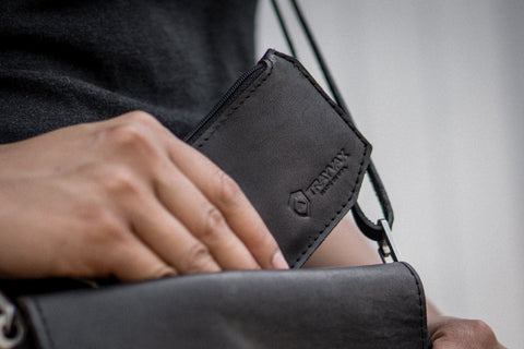clutch wallet leather black