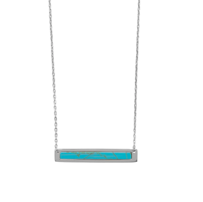 genuine turquoise bar necklace