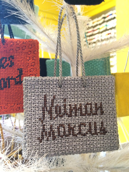 Needlepoint Neiman Marcus Shopping Bag Ornament Canvas – Needlepoint Inc