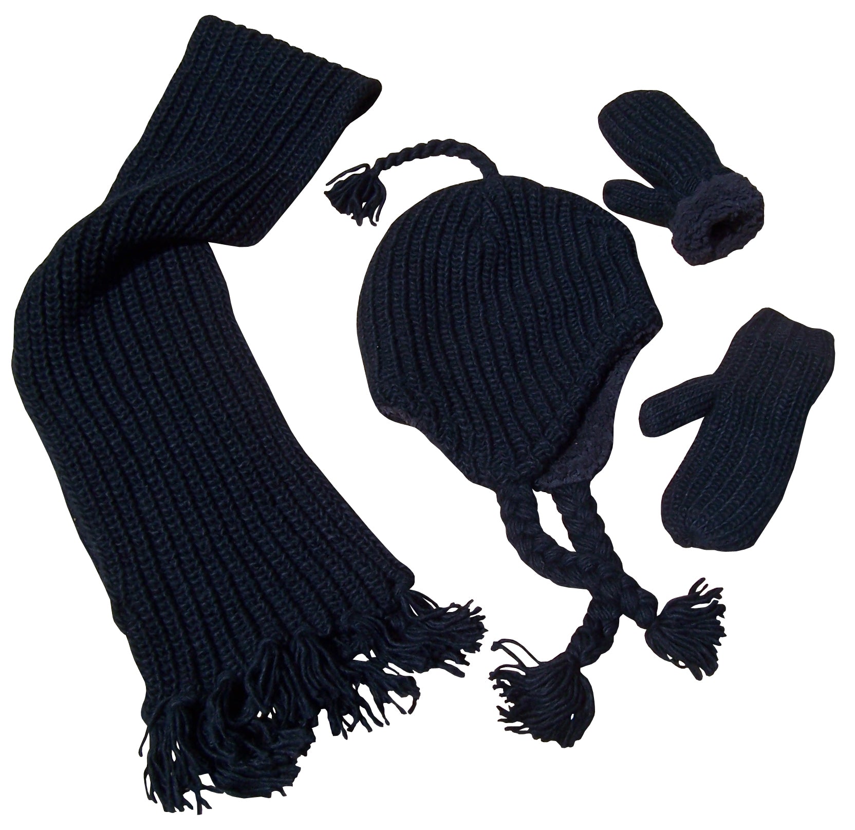 NICE CAPS Boys Children Bulky Knit Hat Mittens Scarf Winter Snow ...
