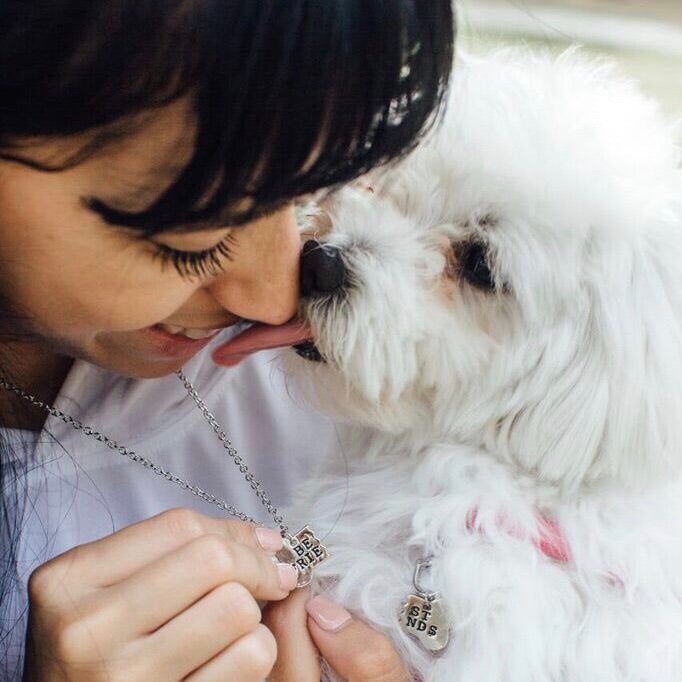 dog and human matching necklace