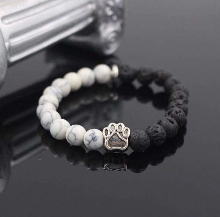 Marble Howlite+Lava Stone Bracelet – Pawz