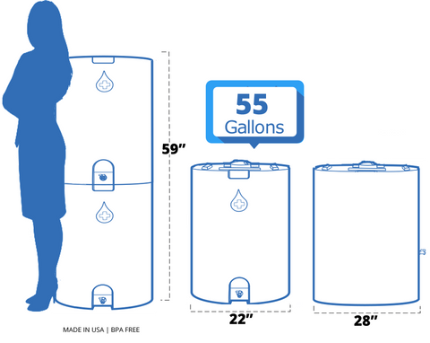 55 Gallon Emergency Long Term Water Storage | Water Supply Barrels ...