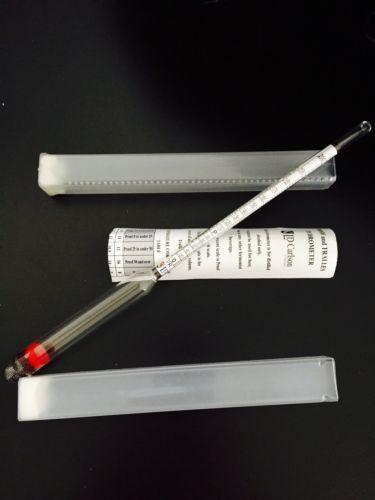 Hydrometer Alcohol Meter Test Kit Distilled Alcohol American-Made 0-200 Proof Pro Series Glass Jar